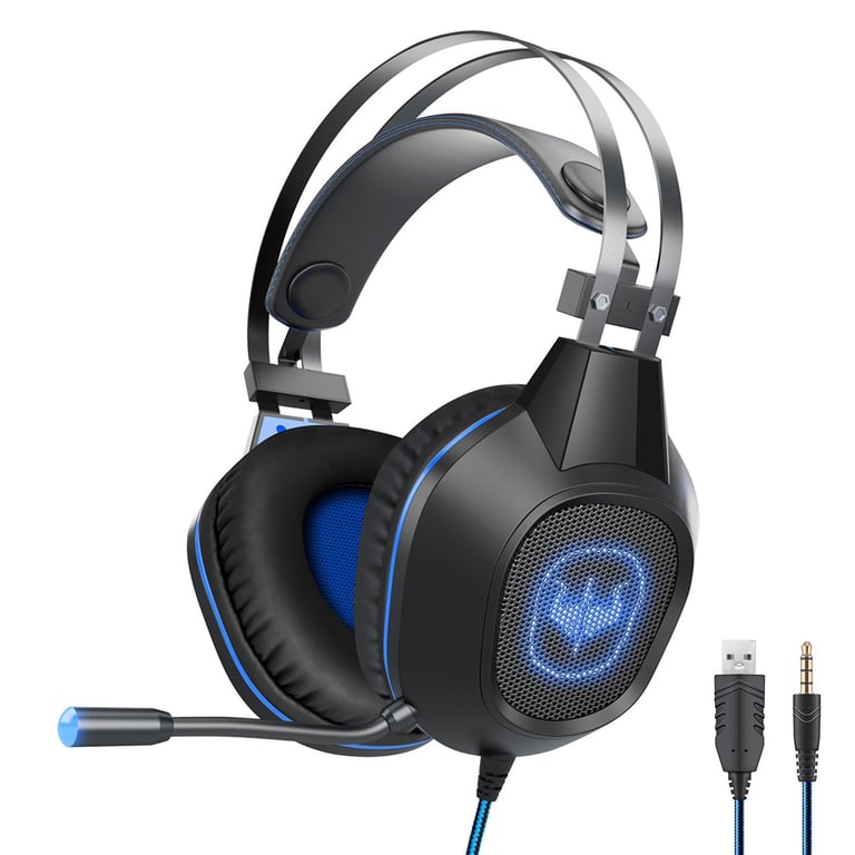 Casque gamer OVLENG GT64 avec micro et retro éclairage LED pour PC & consoles Haut parleur 40mm Contrôle du volume Neuf - vue 3
