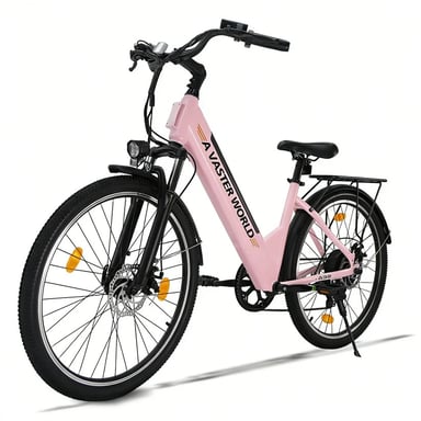 Bicicleta eléctrica urbana A32 de 26'', batería extraíble de 36 V y 12,8 Ah, Shimano de 7 velocidades