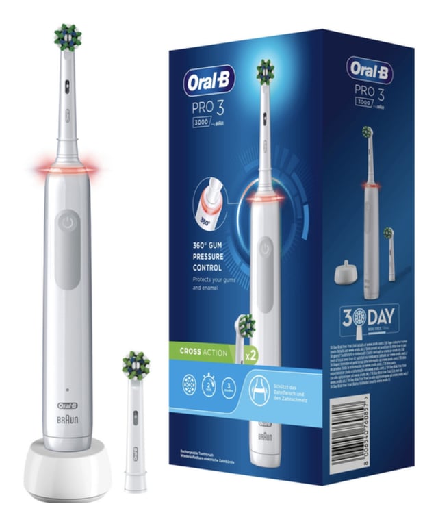 Oral-B 760857 brosse à dents électrique Adulte Brosse à dents rotative oscillante Blanc - Neuf