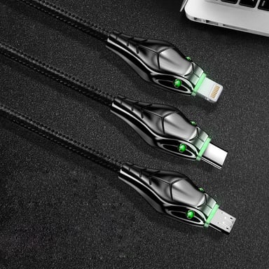 Cable Chargeur Ultra Rapide 3m Type C Cobra pour Smartphone Android Very Fast Charge 5A (NOIR)