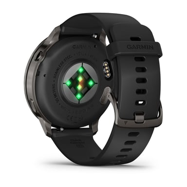Venu 4 - Smartwatch da 45 mm, GPS integrato in acciaio e silicone - Nero