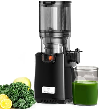 LINKChef SJ-052-EU-BL Exprimidor - Certificato CE 250W Potencia 1.8L Gran capacidad Prensa en frío de baja velocidad de 50-65 RPM Fácil manejo - Negra