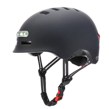 Casque Youin homologué avec éclairage LED USB réglable Taille M (54-57 cm) Noir