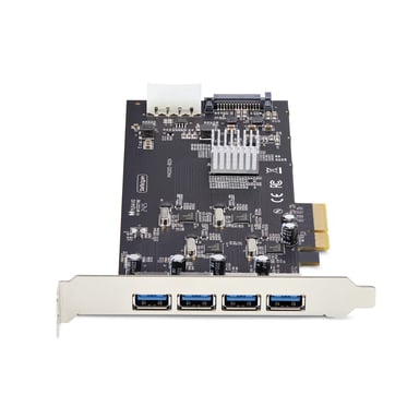 StarTech.com Tarjeta PCI Express de 4 Puertos USB-A - Tarjeta PCIe USB 3.2 de 5Gbps - 4 Controladores USB Independientes - Hub Interno USB-A - Windows/macOS/Linux
