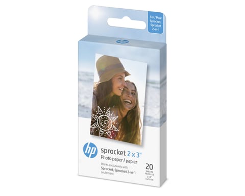 Paquete de 20 hojas de papel HP Sprocket 2x3