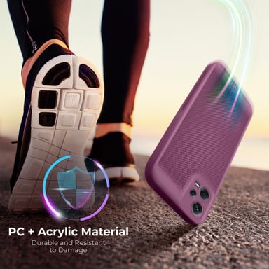 Moozy VentiGuard Coque de téléphone pour Xiaomi Redmi Note 12 Pro 5G, Violet – Housse respirante avec motif perforé pour la circulation de l'air, ventilation, anti-surchauffe