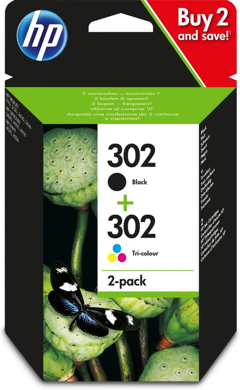 HP KIT CARTUCCE ORIGINALI 302 BLACK  302 COLORE X4D37AE - Neuf