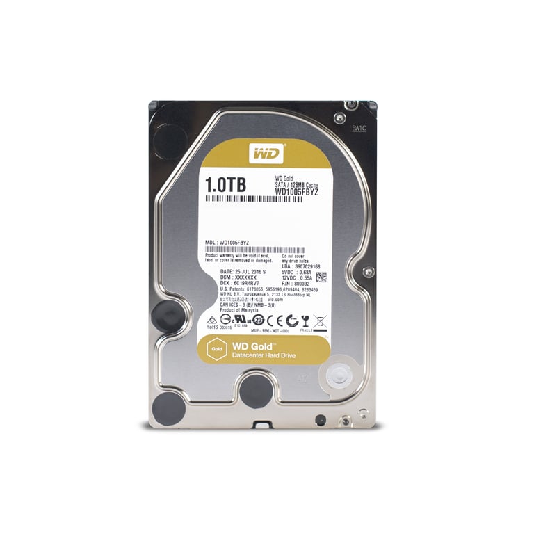 Western Digital Gold disque dur 1 To 7200 tr/min 128 Mo 3.5  Série ATA III - Neuf