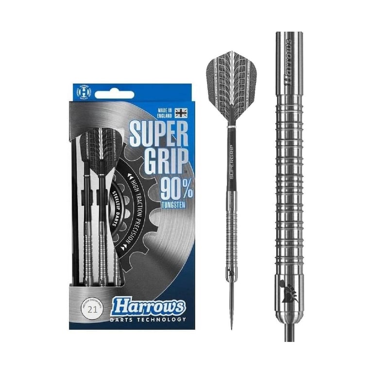 Harrows Fléchettes en tungstène 90% Supergrip 21g pour joueurs avancés