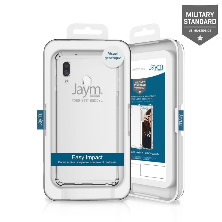 JAYM - Coque Renforcée pour Samsung Galaxy S22 Plus - Souple et résistante - Certifiée 2 Mètres de chute - Transparente