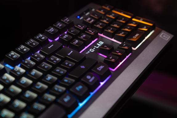 The G-Lab Keyz Tungsten teclado Juego RF inalámbrico AZERTY Francés Negro, Plata