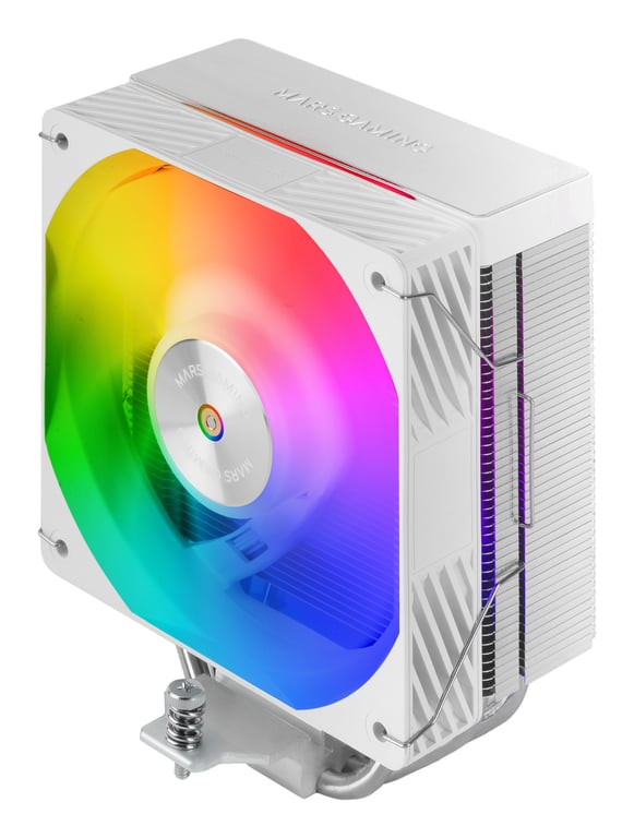 Mars Gaming Mcpu x4argb Disipador Cpu Tdp 4x Heatpipes Hct Ventilador Pwm Argb 120mm Blanco