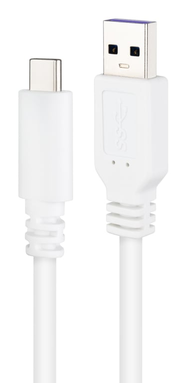 Nanocable Blanc 10.01.2101-W Câble Usb Usb 2.0 1 M Usb C Usb A - Neuf - Image 2