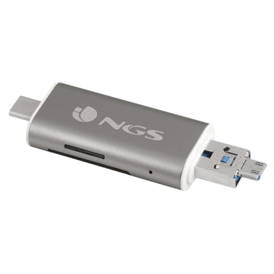 NGS ALLYREADER Lettore di schede di memoria USB/Micro-USB Grigio, Bianco