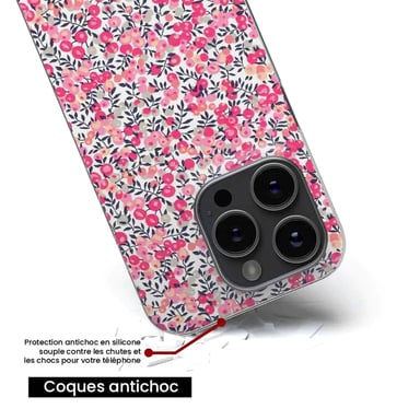 Coque en silicone - Compatible pour Apple iPhone 17 Pro Max - design liberty wiltshire rose