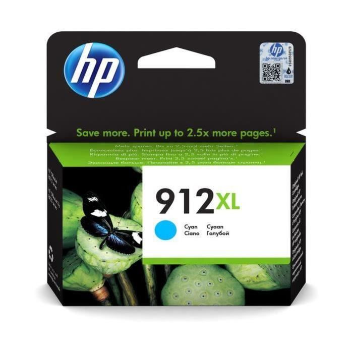 HP 912XL Cartouche d'encre cyan grande capacité authentique (3YL81AE) pour HP OfficeJet 8010 series - Neuf