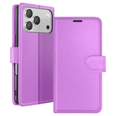 Custodia a portafoglio per iPhone 17 Pro con supporto e linguetta magnetica