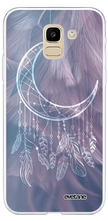 Evetane Coque Samsung Galaxy J6 2018 360 intégrale transparente Motif Lune Attrape Rêve Tendance
