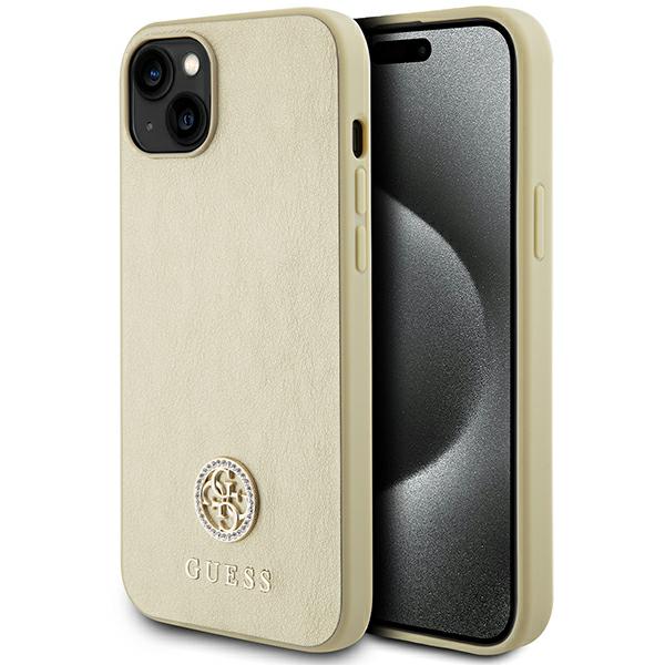 Coque de téléphone Guess iPhone 15 Plus 4G Strass Metal Logo Or Protection contre les chocs