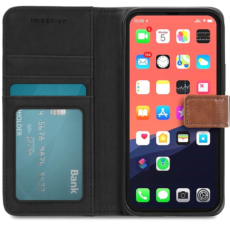 imoshion Étui de téléphone portefeuille Luxe pour Apple iPhone 13 Pro Max - Brun