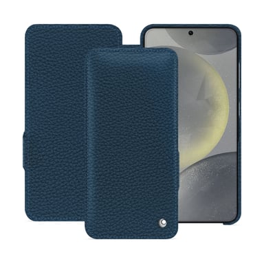 Housse cuir Samsung Galaxy S24 -  - Bleu - Cuir grainé