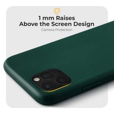 Moozy Custodia in silicone della serie Minimalist per iPhone 11 Pro Max, verde notte - Sottile, morbida finitura opaca in TPU