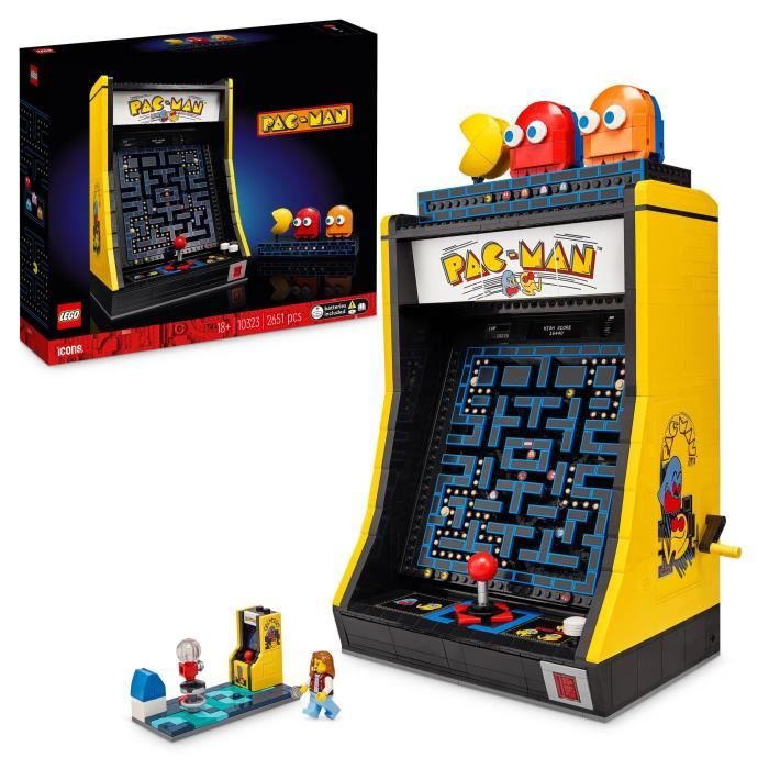 10323 Exclu Cdiscount Icons Jeu d'Arcade PAC-MAN, Maquette pour Adultes a Construire, Machine de Jeu avec des Personnages - Neuf