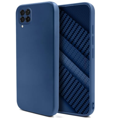 Moozy Lifestyle. Coque conçue pour Huawei P40 Lite, bleu nuit – Coque en silicone liquide avec finition mate et doublure en microfibre douce.