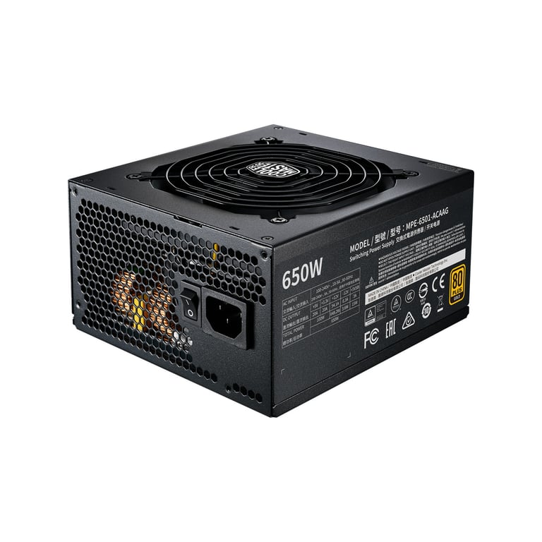 COOLER MASTER COOLER MASTER ALIM MWE Gold FM V2 Alimentation 80 Plus Gold modulaire 120mm ventilateur HDB câblage plat 100% modulaire. Idéal pour les PC Gaming. Garantie . Neuf - vue 2