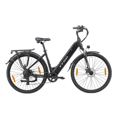 Bicicleta Eléctrica TTGO HZ-28ST - Motor 250W Batería 36V20AH Ruedas de 28 Pulgadas Freno de Disco Mecánico - Negro