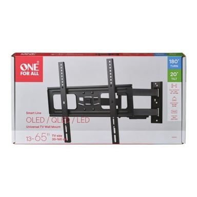 ONE FOR ALL WM2453 - Soporte de pared para Smart TV - Inclinación 20° y giro 180° - 32-65''/81-165cm - Para TV de 50 kg como máximo