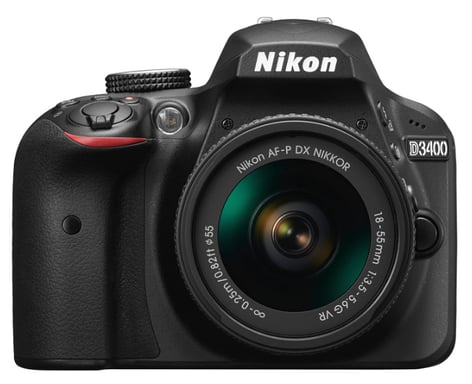Nikon D3400 + Kit fotocamera reflex AF-P DX NIKKOR 18-55 mm f/3,5-5,6G VR 24,2 MP CMOS 6000 x 4000 pixel Nero