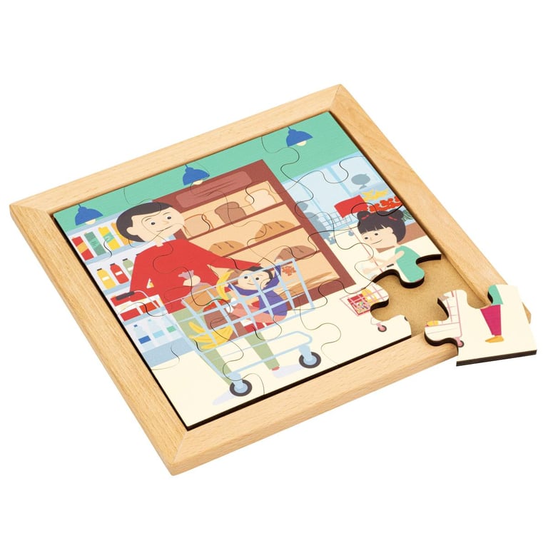Puzzle en Bois Montessori pour Enfants Thème Supermarché Neuf