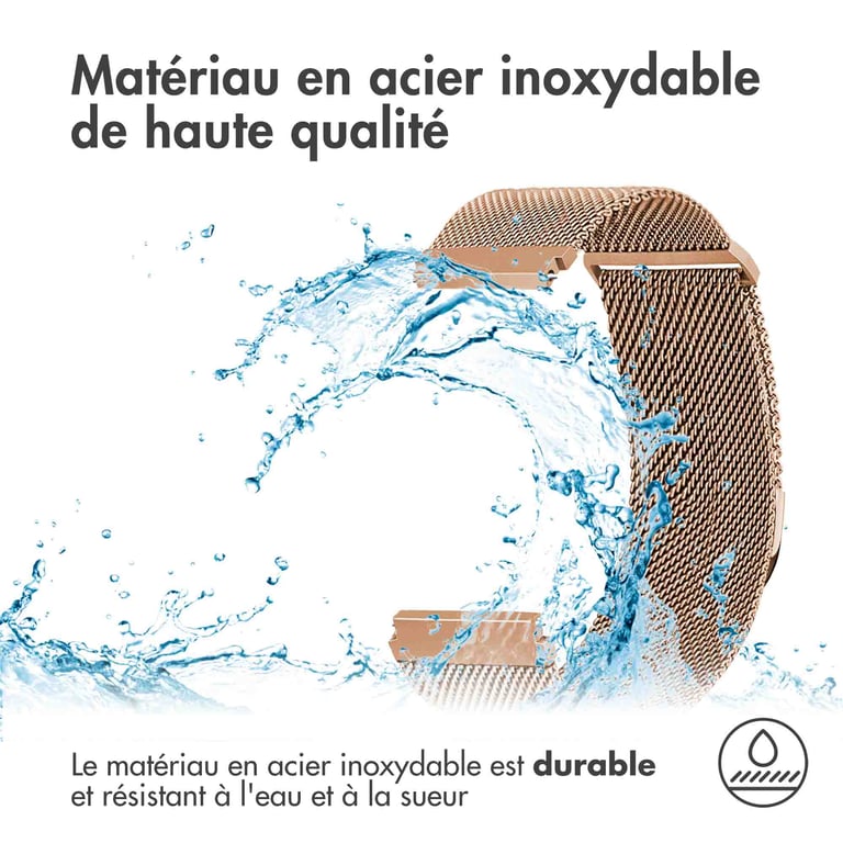 imoshion Bracelet magnétique milanais - Connexion universelle 22 mm - Taille S - Rose Doré - Neuf