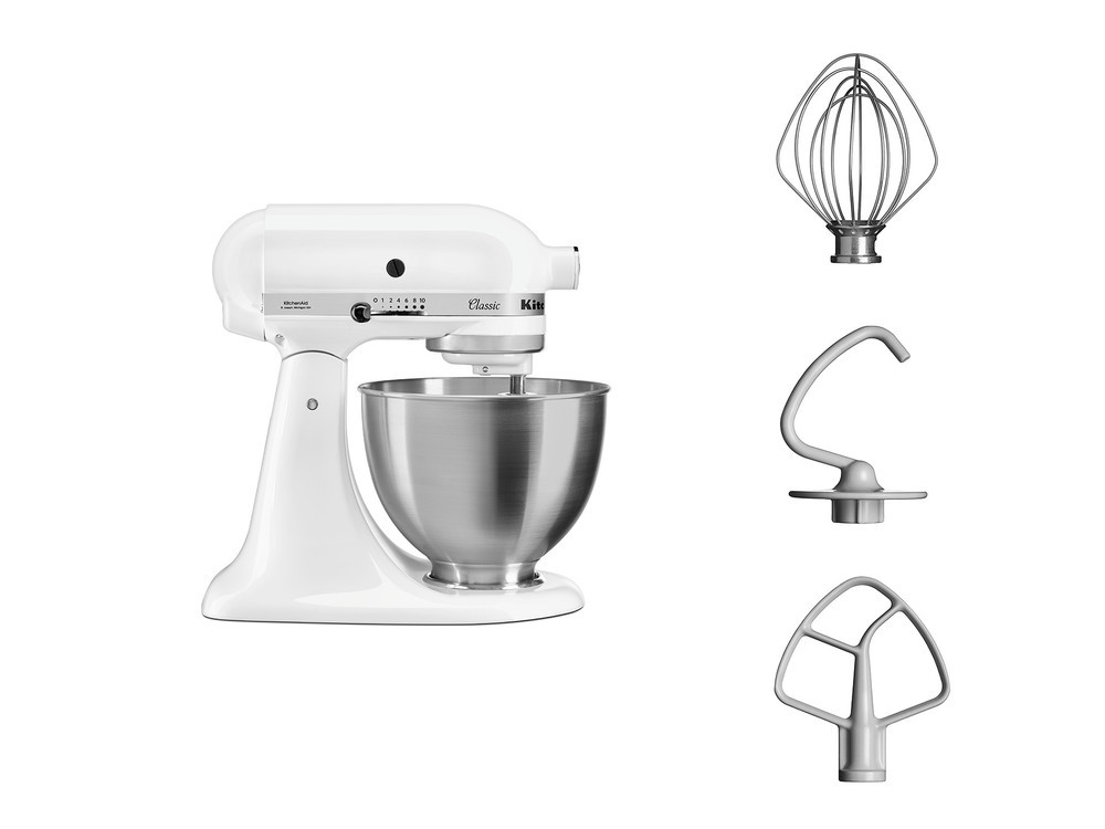 Robot pâtissier multifonction KitchenAid Classic 5K45SSEWH - vue 4