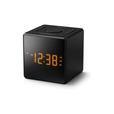 Réveil numérique Philips TAR4500/10 FM compact affichage miroir USB-C Noir