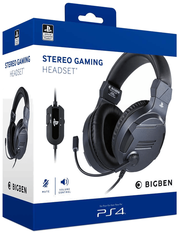 Casque Gaming filaire BigBen Officiel V3 Gris pour PS4