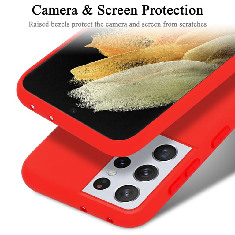 Coque pour Samsung Galaxy S22 ULTRA en LIQUID RED Housse de protection Étui en silicone TPU flexible