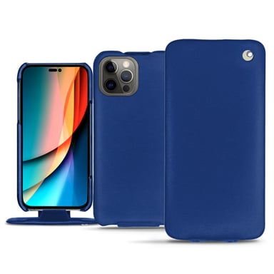 Housse cuir Apple iPhone 14 Pro - Rabat vertical - Bleu - Cuir lisse