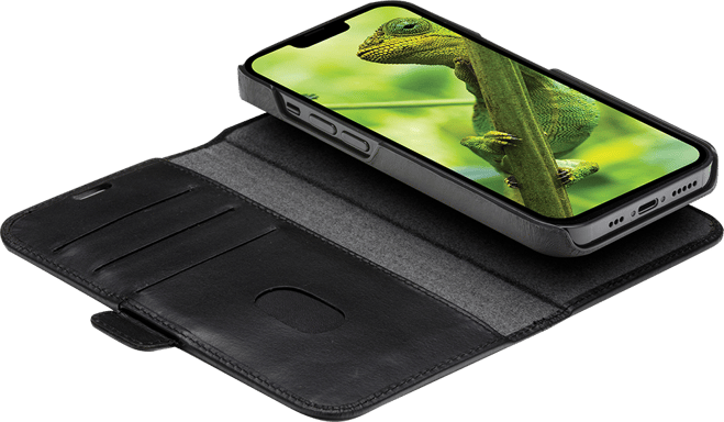 Folio 2 en 1 iPhone 14 Pro Lynge en Cuir Noir DBramante1928