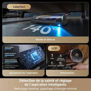 V30 - Aspirateur Balai 2 en 1, sans fil et sans sac, Noir