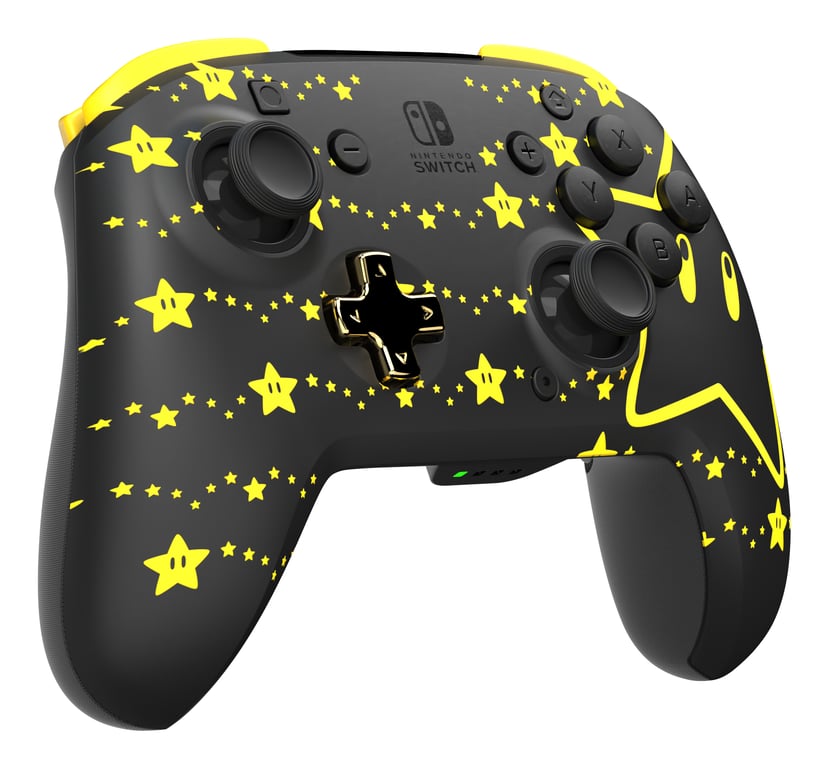 PDP REMATCH GLOW Manette de jeu Nintendo Switch, Nintendo Switch OLED, Noir, Jaune - Neuf