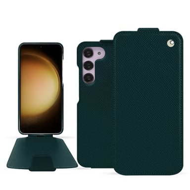 Housse cuir Samsung Galaxy S23+ -  - Vert - Cuir saffiano