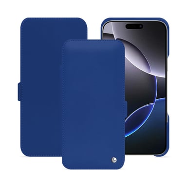 Housse cuir Apple iPhone 16 Pro Max -  - Bleu - Cuir lisse