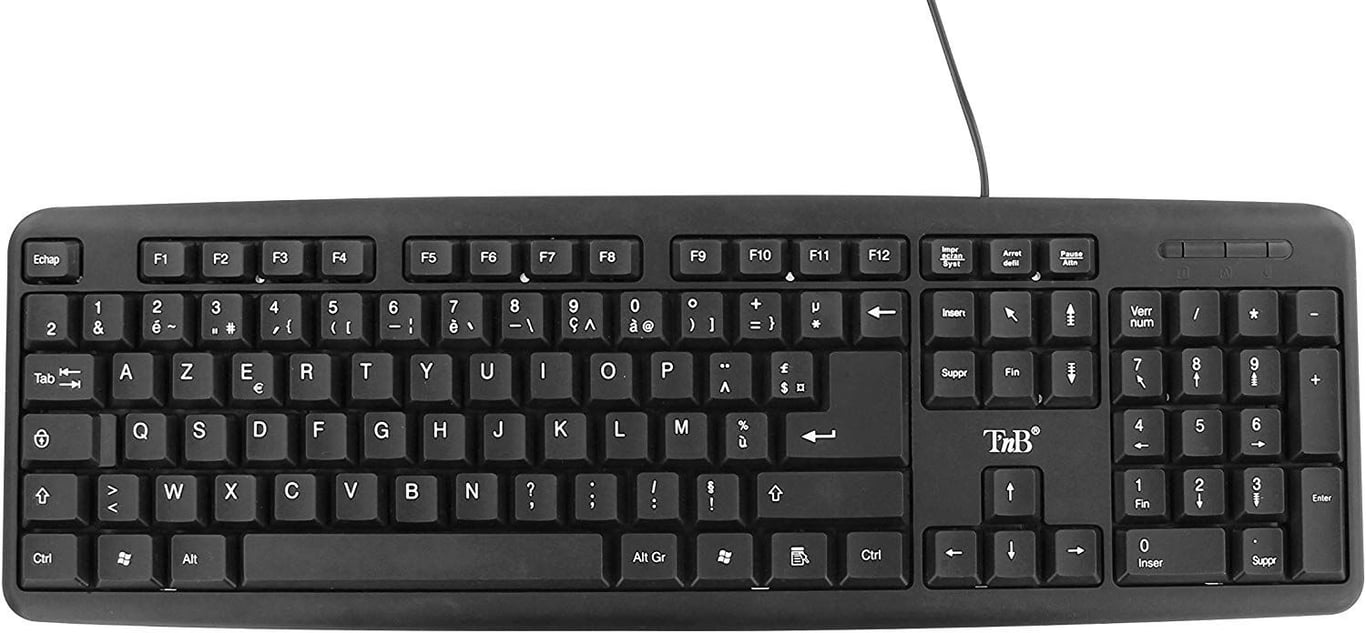 T'nB KBSUBK clavier USB AZERTY Français Noir