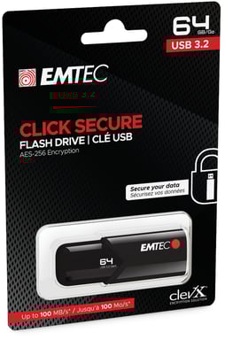 Emtec B120 Click Secure unidad flash USB Negro