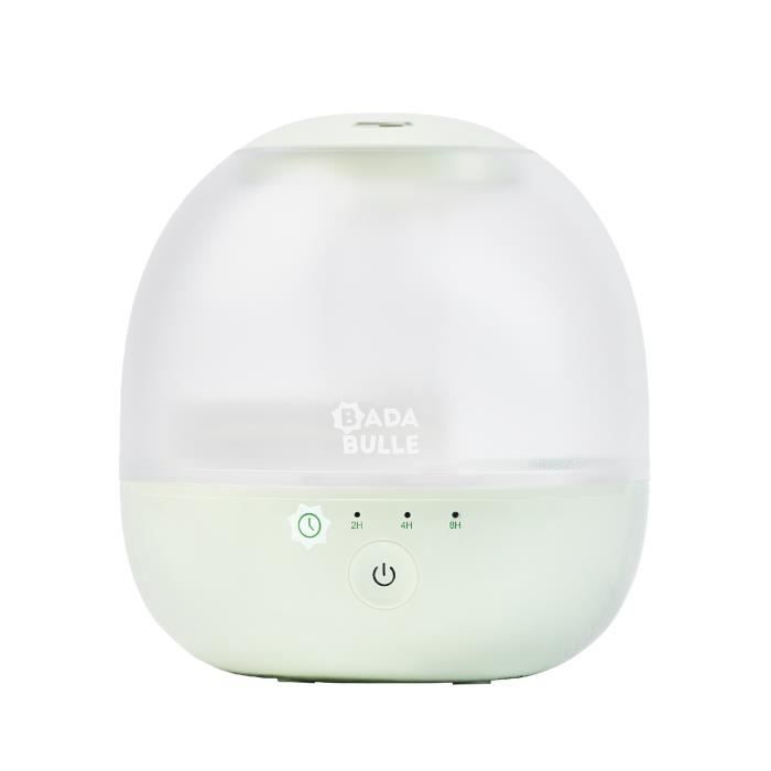 Badabulle Humidificateur d'Air Bubble Assure Bon Taux d'Humidité Veilleuse Intégrée Buse 360° Jusqu'à 16h d'Autonomie