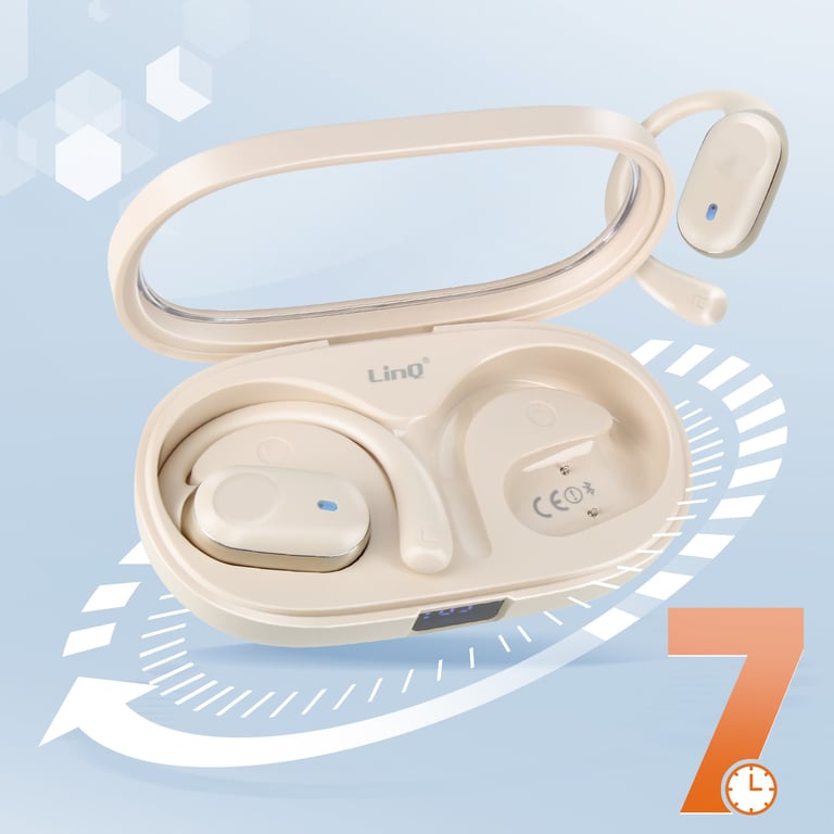 Écouteurs Sans Fil Conduction Aérienne Boîtier de Charge Affichage LED Neuf - vue 3