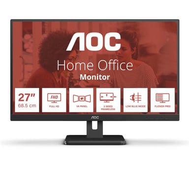 AOC 27E3UM Monitor de PC de pantalla plana de 68,6 cm (27'') 1920 x 1080 píxeles Full HD Negro
