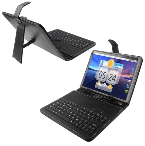 Clavier pour Tablette 10.1 Pouces Micro USB - USB C 80 Touches Universel Noir Faux cuir YONIS